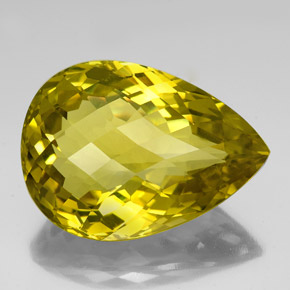 78.64 ct Yellow Quartz Stone, Natural Quartz in Pear Checkerboard Shape for Sale