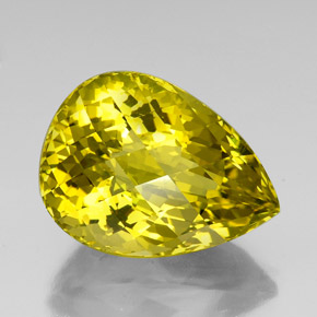 39.58 ct Yellow Quartz Stone, Natural Quartz in Pear Checkerboard Shape for Sale