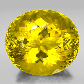 320.20 ct Yellow Quartz Gemstone, Quartz Gem in Oval Portuguese-Cut Shape for Sale.