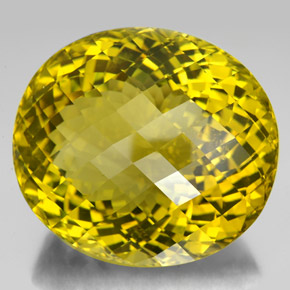 347.80 ct Yellow Quartz Stone, Natural Quartz in Oval Checkerboard Shape for Sale