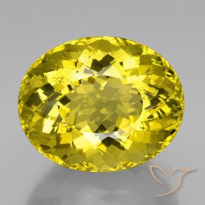 94.11 ct Yellow Quartz, 32.4 x 26.4 mm Oval Portuguese Cut From Brazil, Photo A