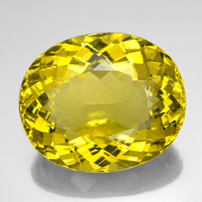 132.25 ct Yellow Quartz Gemstone, Quartz Gem in Oval Portuguese-Cut Shape for Sale.