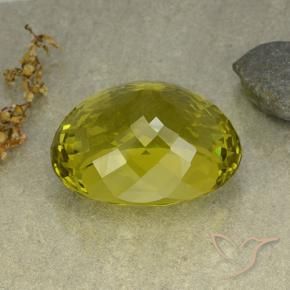 Quartz Gemstone in 36.9 x 30.3 mm Size for Sale, Quartz Stone in Medium Yellow Color