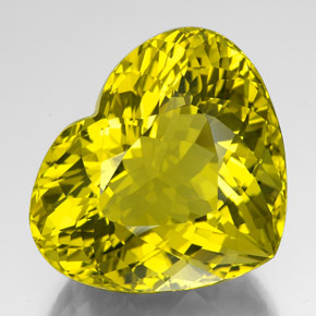 127.15 ct Yellow Quartz Gemstone, Quartz Gem in Heart Facet Shape for Sale.