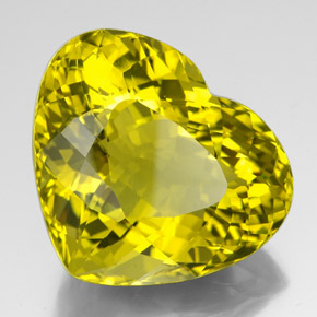 127.15 ct Yellow Quartz Stone, Natural Quartz in Heart Facet Shape for Sale