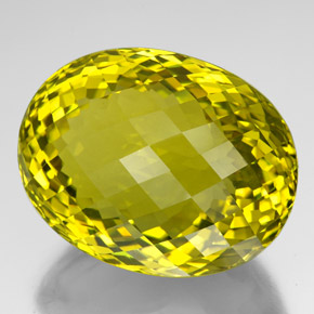 210.55 ct Yellow Quartz Stone, Natural Quartz in Oval Checkerboard Shape for Sale