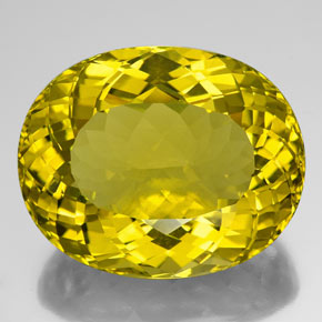 Bumblebee Yellow Quarz Edelstein - 146.4ct Oval facettiert (ID: 341782)