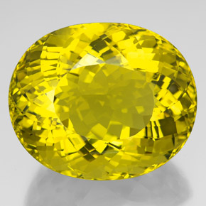 266.25 ct Yellow Quartz Gemstone, Quartz Gem in Oval Portuguese-Cut Shape for Sale.