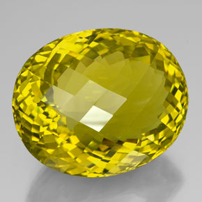 195.30 ct Yellow Quartz Stone, Natural Quartz in Oval Checkerboard Shape for Sale