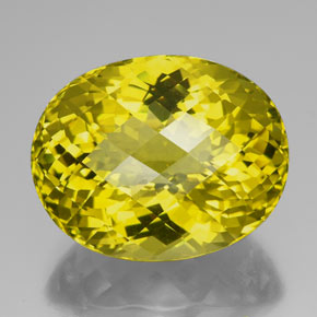 94.25 ct Yellow Quartz Gemstone, Quartz Gem in Oval Checkerboard Shape for Sale.
