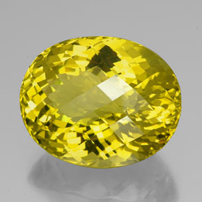 94.25 ct Yellow Quartz Stone, Natural Quartz in Oval Checkerboard Shape for Sale