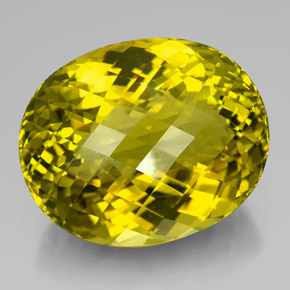 223.35 ct Yellow Quartz Stone, Natural Quartz in Oval Checkerboard Shape for Sale