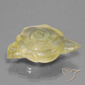 39.56 ct Yellow Quartz Stone, Natural Quartz in Carved Rose Shape for Sale