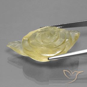 Quartz Gemstone in 33.7 x 22 mm Size for Sale, Quartz Stone in Light Yellow Color