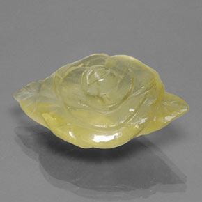 28.30 ct Yellow Quartz Stone, Natural Quartz in Carved Rose Shape for Sale