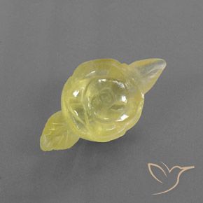 46.46 ct Yellow Quartz Stone, Natural Quartz in Carved Rose Shape for Sale