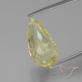 Cuarzo Amarillo claro Corte Briolette de 10.56 ct de Brasil, dimensión 19,4mm, piedra preciosa natural Irradiado, claridad VS, Cuarzo Corte Briolette con Agujero de 1 pieza, dureza de Mohs de 7 Adecuado para joyas de uso diario , Photo A