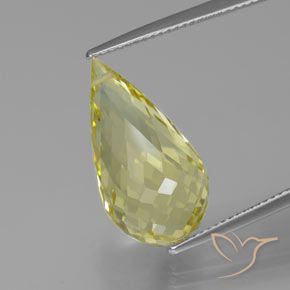 13.13 ct Yellow Quartz, 20.6 mm Briolette From Brazil, Photo A