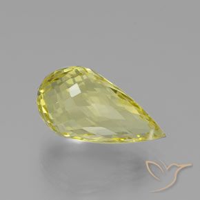 13.13 ct Yellow Quartz Stone, Natural Quartz in Briolette with Hole Shape for Sale