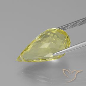 Quartz Gemstone in 20.6 x 11 mm Size for Sale, Quartz Stone in Light Yellow Color