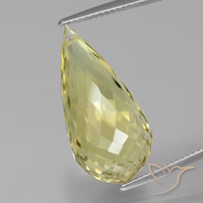 Quartz Jaune clair Briolette 18,28 ct du Brésil, Dimension 24,6x11,8 mm, Pierre gemme naturelle Irradié, pureté vvs-vs, 1 pièce de quartz briolette with hole, dureté de Mohs de 7 convient aux bijoux de tous les jours, pierre de sagesse, Photo A