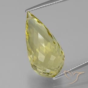17.36 ct Yellow Quartz, 23.5 mm Briolette From Brazil, Photo A