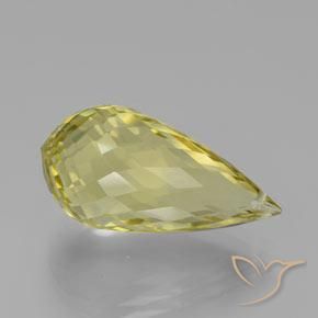 17.36 ct Yellow Quartz Stone, Natural Quartz in Briolette with Hole Shape for Sale