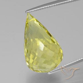 Светло-желтый Кварц Камень - 20.8ct Бриолет с Отверстием (ID: 379644)