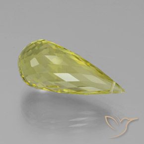 17.36 ct Yellow Quartz Stone, Natural Quartz in Briolette with Hole Shape for Sale