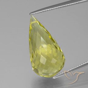 23.11 ct Yellow Quartz, 25.1 mm Briolette From Brazil, Photo A