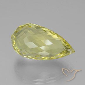 34.21 ct Yellow Quartz Stone, Natural Quartz in Briolette with Hole Shape for Sale