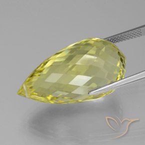Quartz Gemstone in 27.5 x 14.5 mm Size for Sale, Quartz Stone in Light Pineapple Yellow Color
