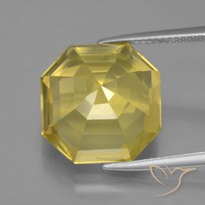 Quartz Gemstone in 15 x 15 mm (calibrated) Size for Sale, Quartz Stone in Light Yellow Color