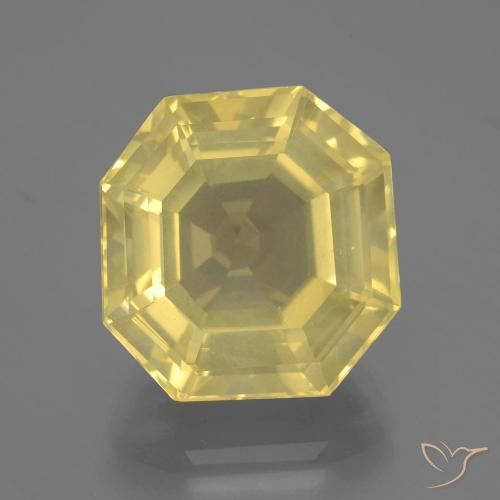 Quartz Jaune doré léger Octogone / coupe Émeraude 13,48 ct du Brésil, Dimension 14,9 x 14,9mm, Pierre gemme naturelle Irradié, pureté vvs-vs, 1 pièce de quartz asscher cut, dureté de Mohs de 7 convient aux bijoux de tous les jours, pierre de sagesse, Photo A