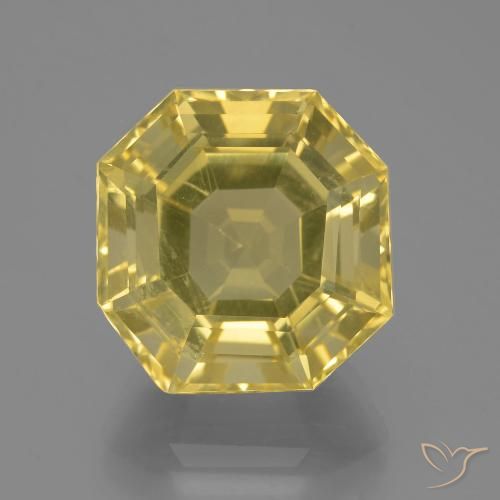 13.70ct Natural Light Yellow Quartz, Emerald Cut, VVS-VS