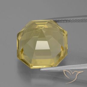 Quartz Gemstone in 15 x 15 mm (calibrated) Size for Sale, Quartz Stone in Light Yellow Color