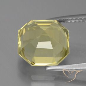 Quartz Gemstone in 10 x 10 mm (calibrated) Size for Sale, Quartz Stone in Pale Yellow Color