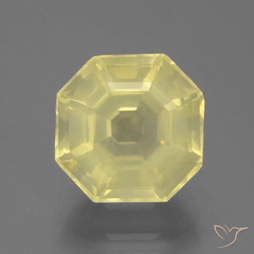 4.90ct Natural Pale Yellow Quartz, Emerald Cut, VS