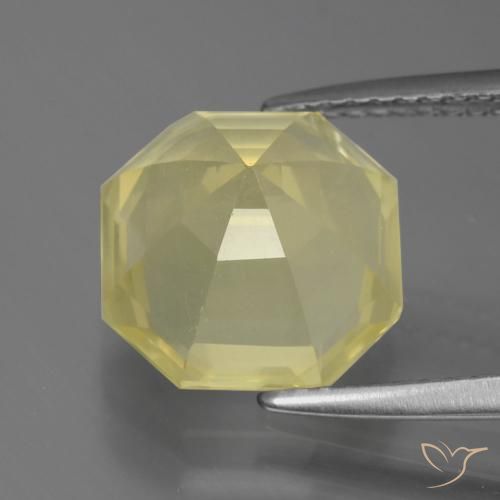 Quartz Gemstone in 10 x 10 mm (calibrated) Size for Sale, Quartz Stone in Pale Yellow Color
