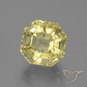 3.94 ct Yellow Quartz Stone, Natural Quartz in Asscher Cut Shape for Sale