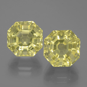 11.37 ct Yellow Quartz Gemstone, Quartz Gem in Asscher Cut Shape for Sale.