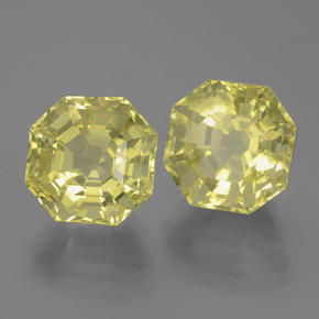 11.37 ct Yellow Quartz Stone, Natural Quartz in Asscher Cut Shape for Sale