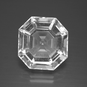 Blanco claro Cuarzo Gema - 14.3ct Corte Asscher (ID: 394666)