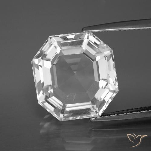 13.13ct Natural Clear White Quartz, Emerald Cut, VVS-VS