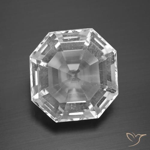 Clear White Quartz Gem - 13.6ct Asscher Cut (ID: 394682)