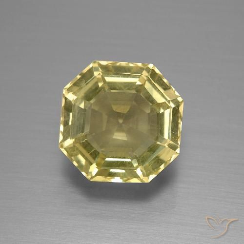 5.02ct Natural Pale Yellow Quartz, Emerald Cut, VS
