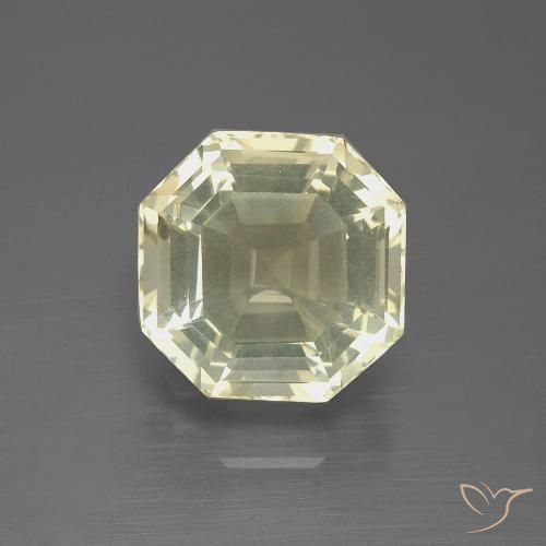 5.08ct Natural Pale Yellow Quartz, Emerald Cut, VVS-VS