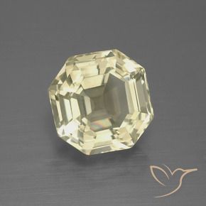 5.08 ct Yellow Quartz Stone, Natural Quartz in Asscher Cut Shape for Sale