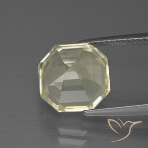 Quartz Gemstone in 10.5 x 10.5 mm Size for Sale, Quartz Stone in Pale Yellow Color