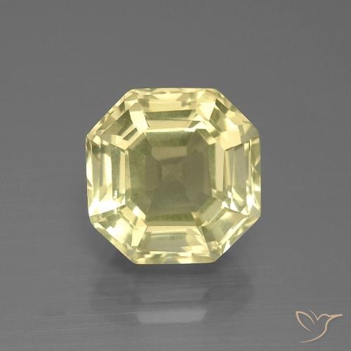 5.27ct Natural Pale Yellow Quartz, Emerald Cut, VVS-VS